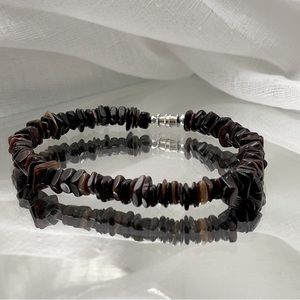 Brown 10" Puka Shell bracelet/ankle bracelet